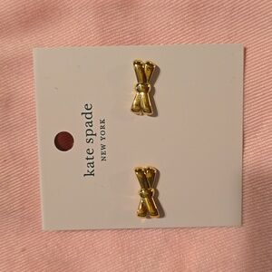 Gold double bow Kate Spade earrings nwt
